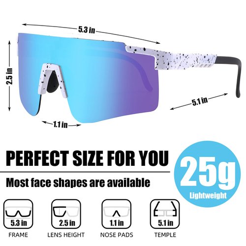 YUNBLL&KO Sports Vipers Sunglasses Men Women, UV400 Protection, Adjustable Temple & Nose Pad