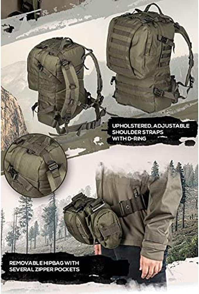 Mil-Tec 36L Olive Drab Defense Pack - Tactical Backpack for Outdoor Adventures