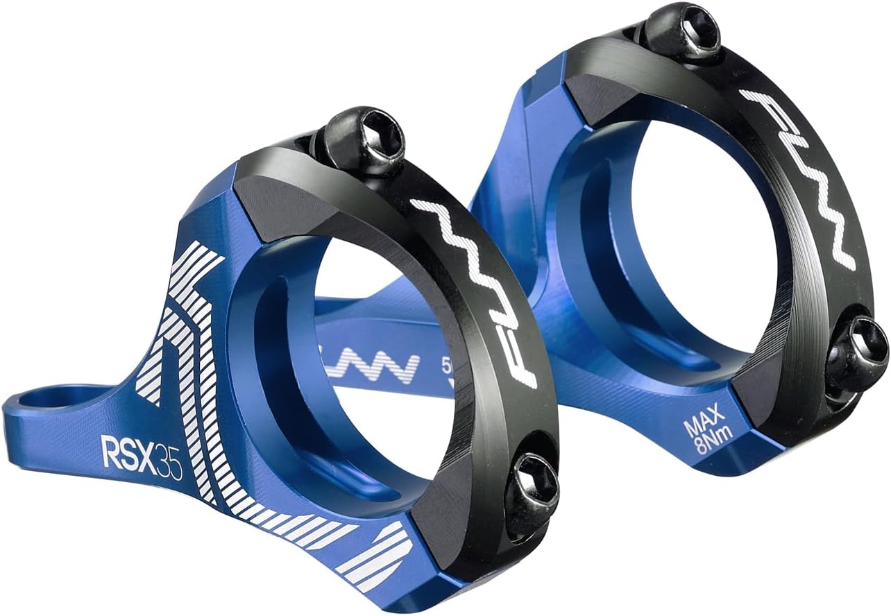 Funn RSX Mountain Bike Direct Mount Bike Stem with 35mm Bar Clamp, 2 Pieces Lightweight Split Design for Dual Crown Forks, Adjustable Extension 45-50mm