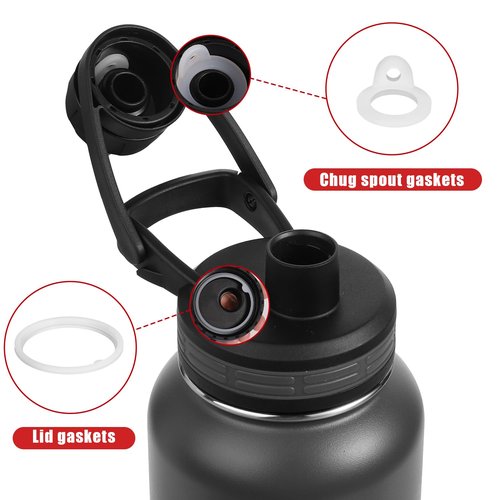 PEUTIER 17pcs Water Bottle Lid Replacement for Thermoflask 24/32/40/64oz, Water Bottle Gasket Replacement Accessories Part O Ring Silicone Seal Ring Compatible with Thermoflask Spout Lid