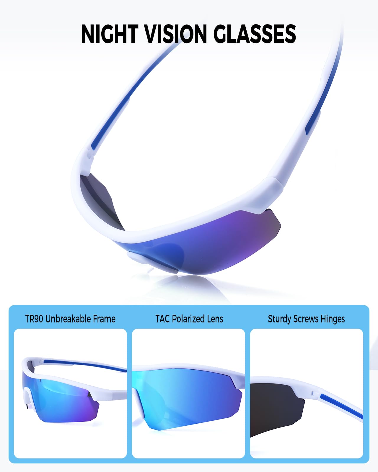 FIMOSON Kids Sunglasses Youth Baseball Sunglasses Polarized Sports Cycling Shades for Boys Girls UV400 Protection