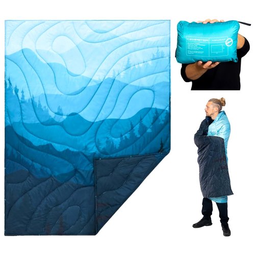Sitpack Thermal Blanket - Lightweight, Packable, Puffy, Waterproof and Packable Camping Blanket for Travel, Beach, Hammock, and Outdoor Use (Frosty Valley)