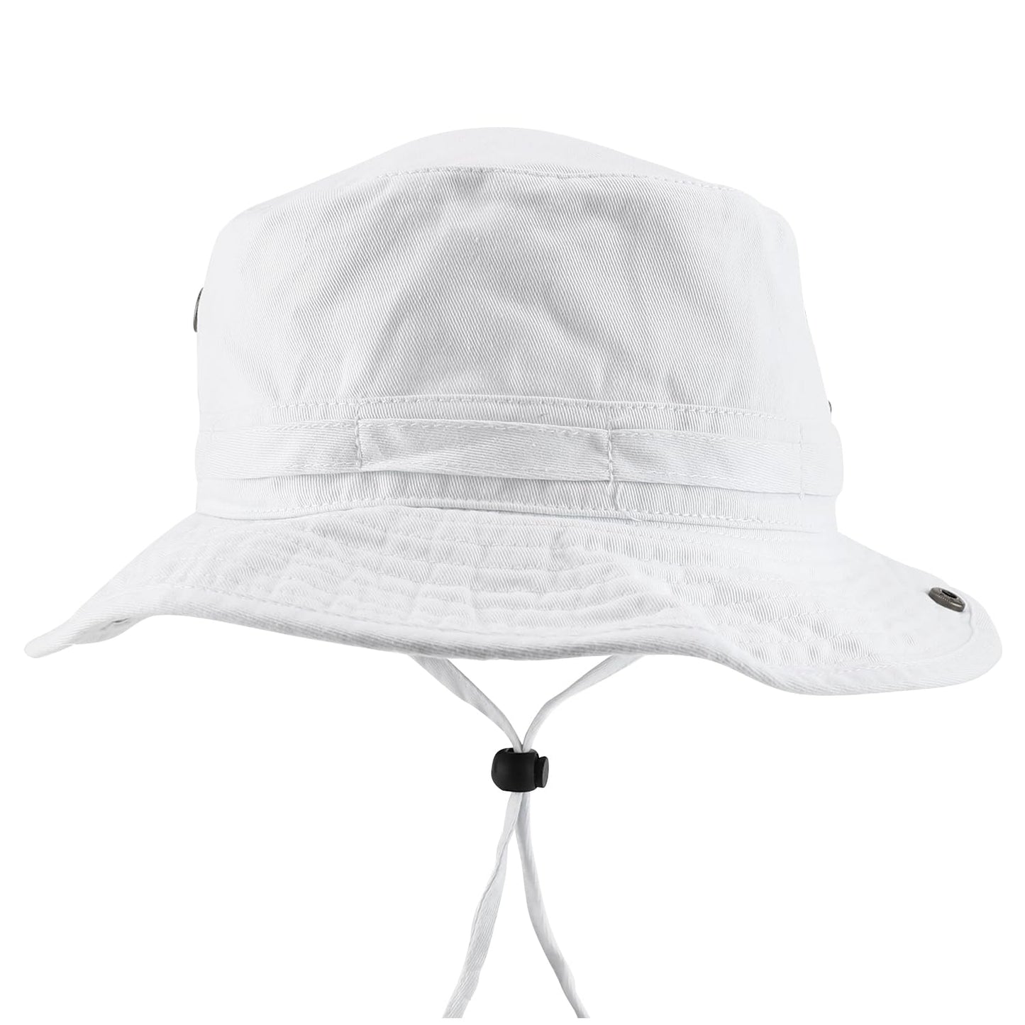 Armycrew Big Oversized Jungle Boonie Bucket Hat with Chin String Fits Upto XXXL - White - 2XL-3XL