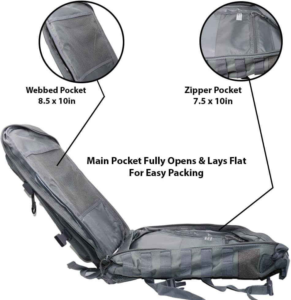 Exos Bravo Backpack - Large Military Hiking Backpack 34L - Waterproof Heavy-Duty Molle Hunting Bag for Men - Tactical Rucksack Daypack - Hydration Pack Compatible for Running, Cycling - (Coyote Tan)