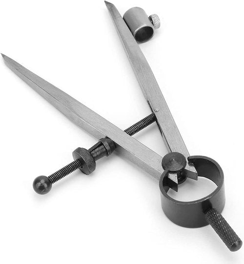 Drafting Compass, Adjustable Rotating Craft Tool, Carbon Steel Craft Rotating Tool, Wing Divider Line Location Scriber Drawing Compasses for Metal Workpiece Processing Leather (100mm)