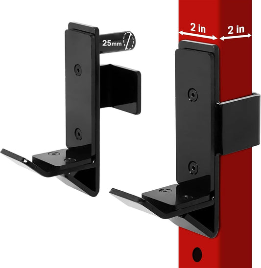 Yes4All Power Rack J-Hooks & Attachments – Heavy Duty Barbell Holders Compatible with 2x2 & 3x3 Power Racks for Home Gym