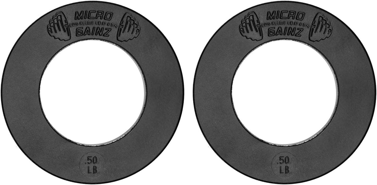 Micro Gainz Calibrated Fractional Weight Plate Set of 2 Plates, Choose Set (.25LB-1.25LB), Designed for Olympic Barbells for Strength Training & Micro Loading Bar Weights, Made in USA