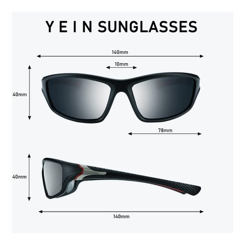 YEIN Polarized Sports Sunglasses Driving Baseball Cycling Running shades For Men UV400 Protection(Blue + Black)