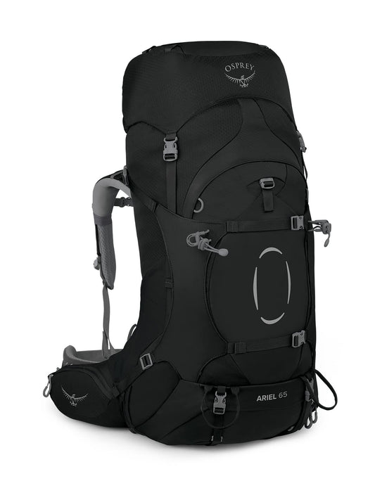Osprey Ariel 65L Women's Backpacking Backpack, Black, WXS/S, Extended Fit