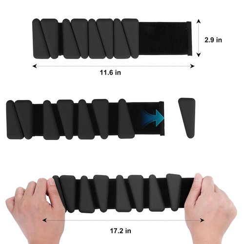 Beyoung Wrist and Ankle Weights for Women Men, Adjustable Workout Weights Set of 2 (1lb Each), Silicone Wrist Perfect for Gym, Yoga, Hiking, Aerobics, Movement (Black)