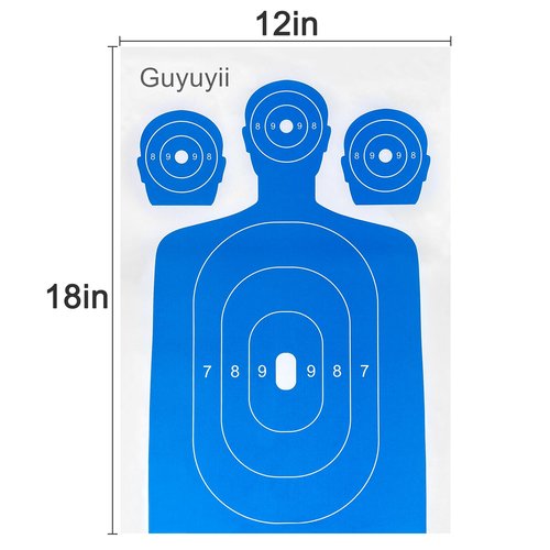 Guyuyii Shooting Targets - 20/25/50 Pack High-Contrast Gun Range Targets for Indoor and Outdoor Shooting Range - Multi-Zone Design for Handgun, Rifle, and Airgun Practice - 12" x 18" / 14" x 22" Sizes