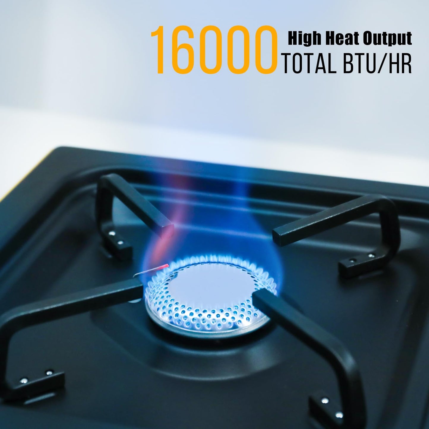 Aircity 2 Burner Folding Camping Stove - Portable Propane Stove with Adjustable Burners, Perfect for Camping, Picnics, Outdoor Activities, and Emergency Use (16,000 BTU)