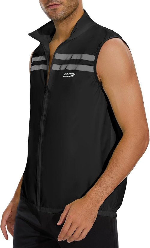 bpbtti Men's Hi-Viz Safety Running Cycling Vest Sleeveless Windbreaker vests- Windproof and Reflective