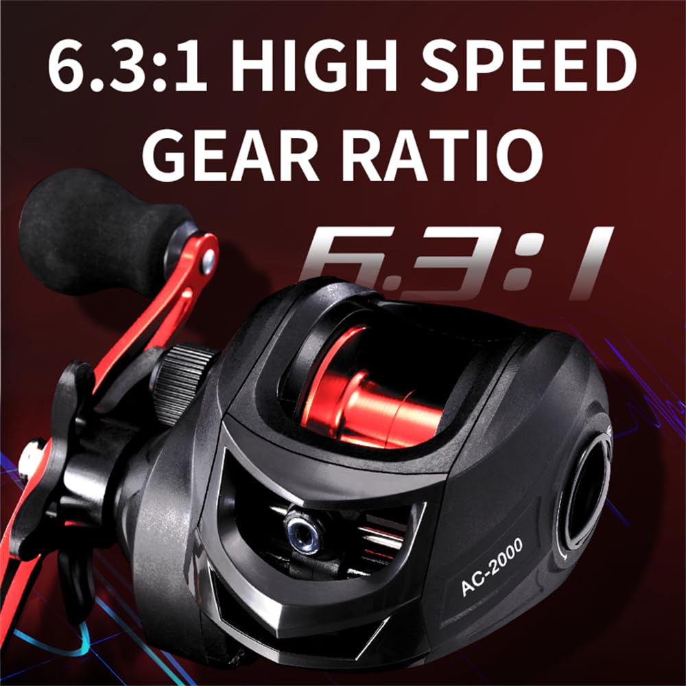 AC Baitcasting Reel Saltwater Freshwater Fishing Reels Max Drag 8KG Light Surf Cast Reel Baitcaster Reels (Right Hand)