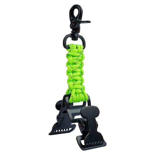 KUNN Double End Tactical Glove Clips Work Glove Holders Hardhat Holder for Heavy Duty Belt,Outdoor Backpack,Gifts for Firefighter & Police,Lime Green