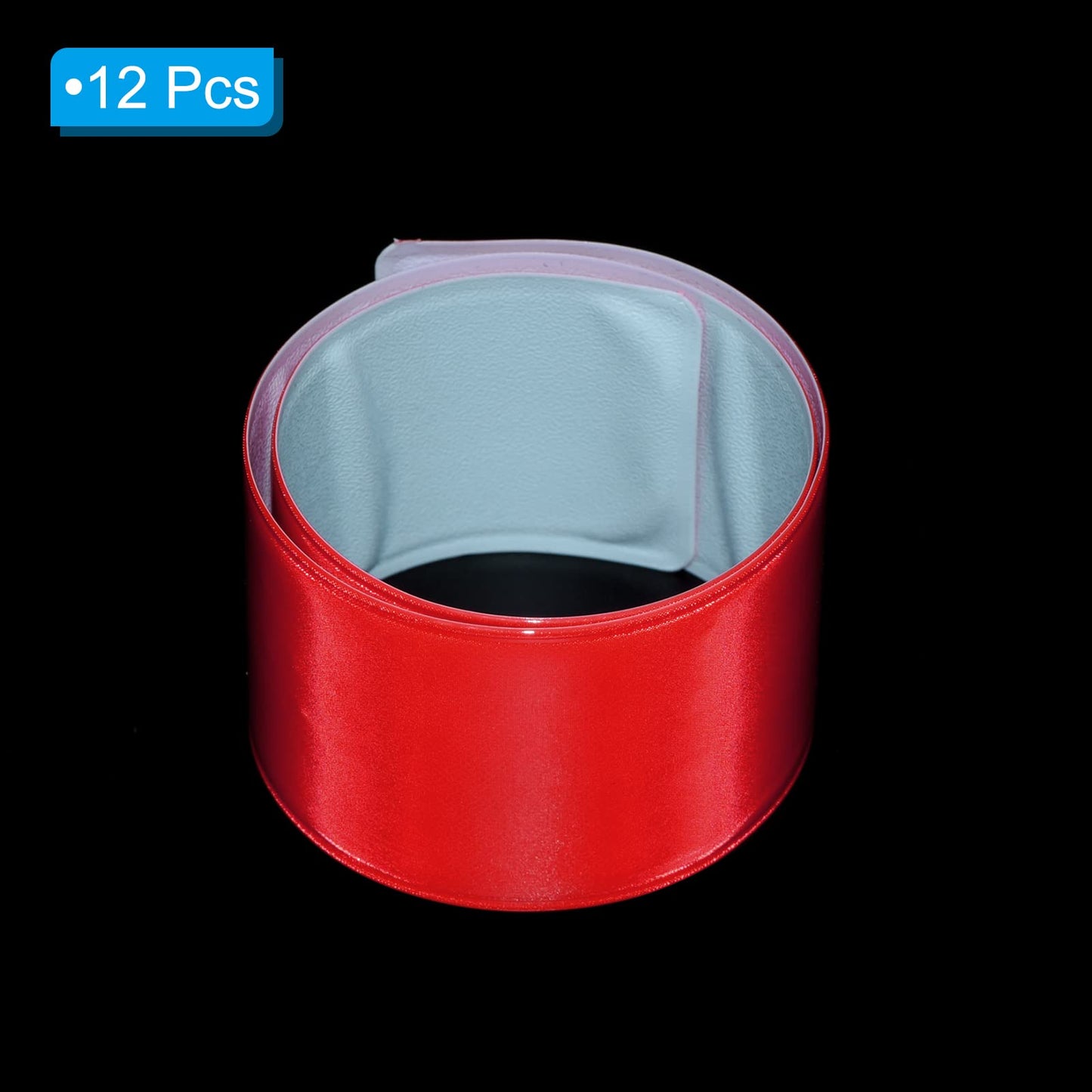 PATIKIL Reflective Bands, 12 Pcs High Visibility Reflective Arm Wrist Ankle Band Safety Reflector Strips for Night Running Cycling, Red