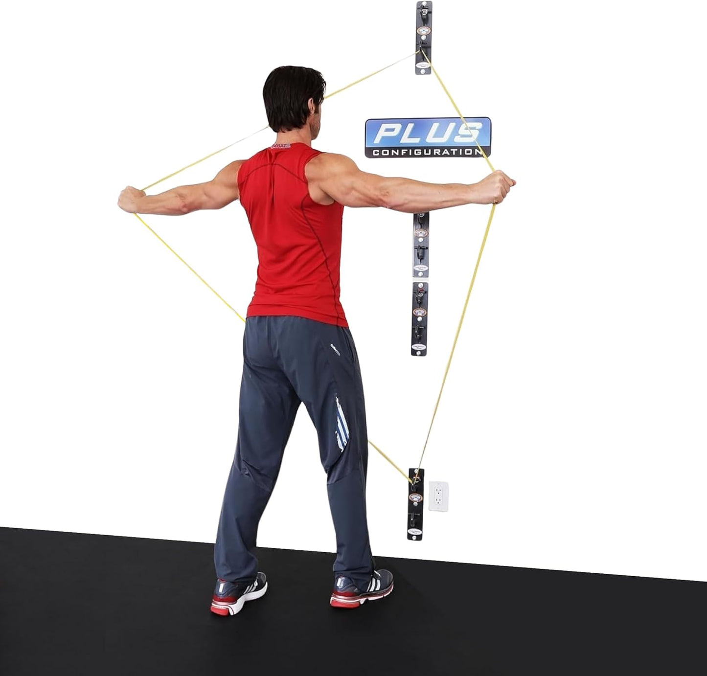 Anchor Gym Core Station - Wall Mount Workout Anchors for Resistance Band, Three Units with Two Hooks for Exercise Bands, Body Weight Straps, Strength Training - (Wood Mounting Screws Included)