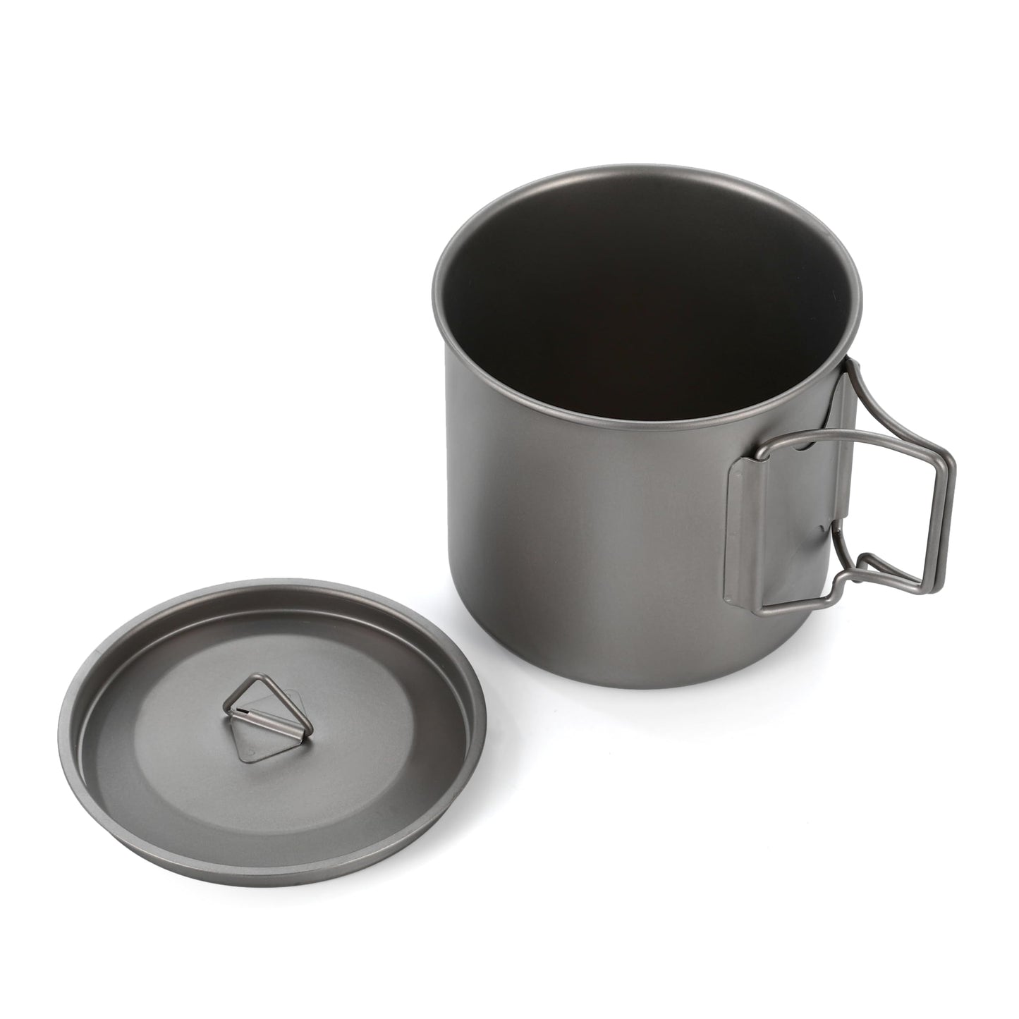 ArctikFox TITANIUM Cup 14 fl oz (420ml) w/Lid and handles - Ultralight Camping Pot, Portable Drinkware, Travel Coffee Mug