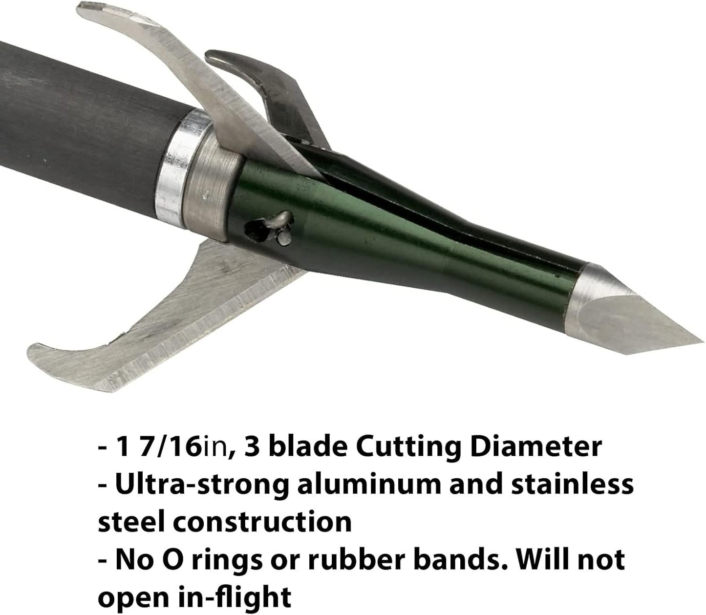 Excalibur Archery X-Act 100 Grain 3 Blade 1 7/16in Cutting Diameter Hunting Crossbow Mechanical Broadheads - 3 Pack