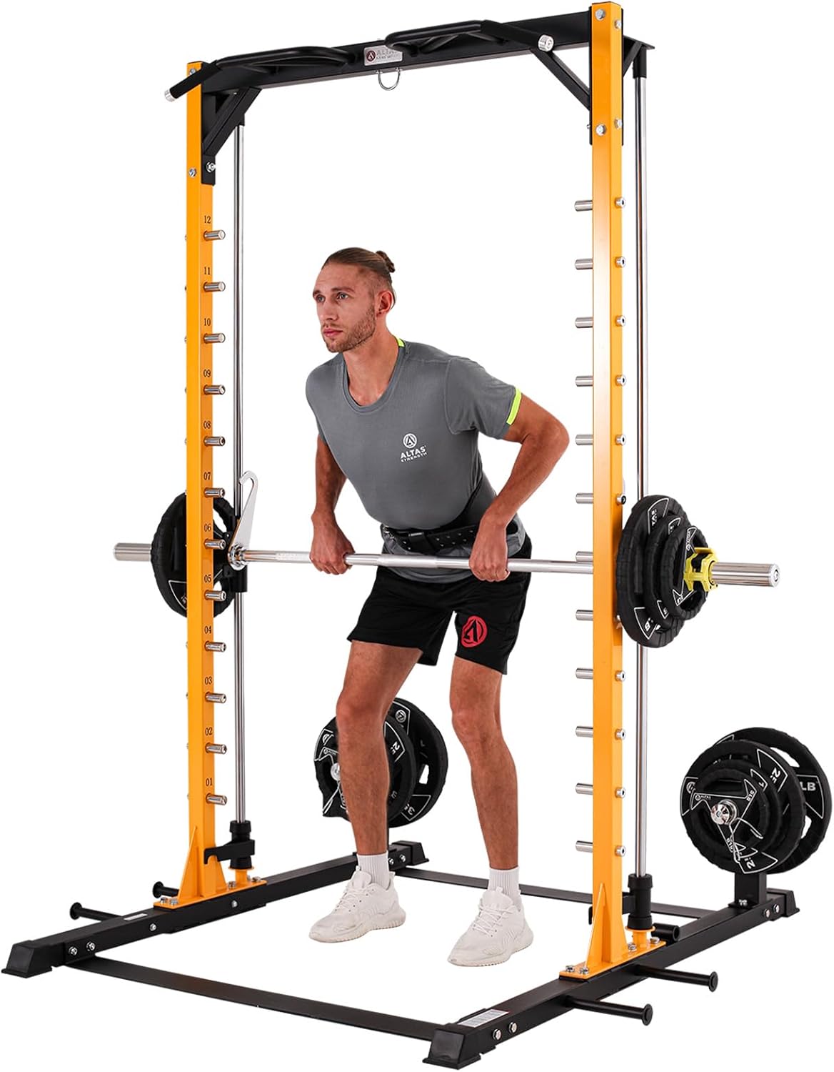 Altas Strength 3035 Half Smith Machine 1000 lbs Weight Capacity with Accessories for Versatile Workouts Squat Training Weight Lifting Light Commercial Strength Training Power Cages Easy Assembly