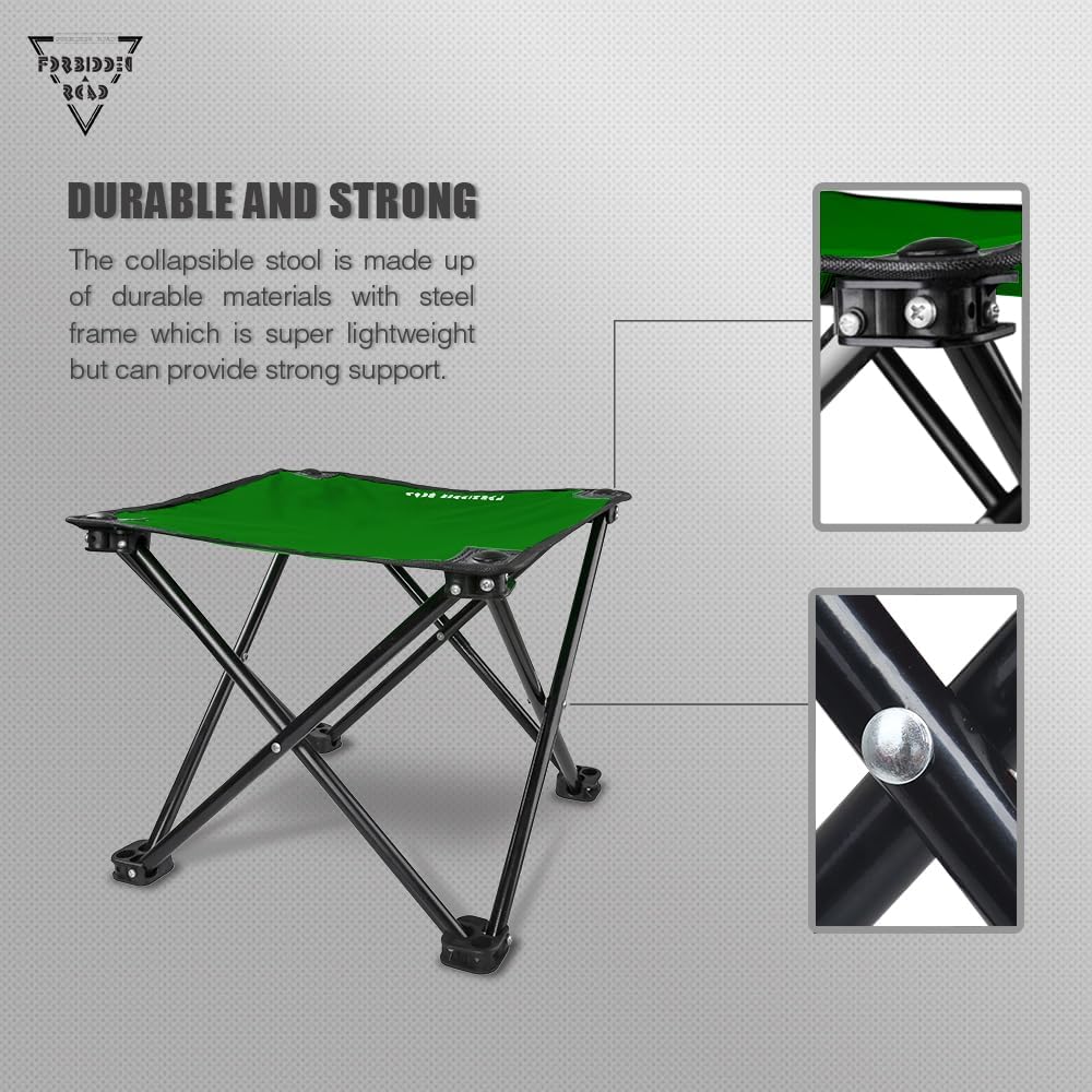 Forbidden Road Camping Stool Portable Footrest for Hiking Fishing Backpacking Beach Travel - Capacity 220lbs (Blue, 14.17 * 11.8 inch)