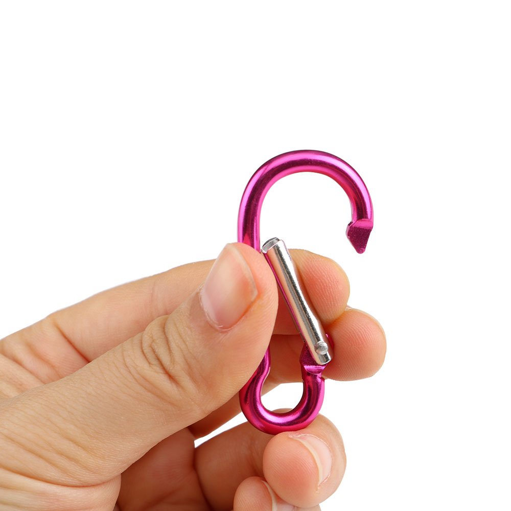 FULARR 20Pcs 5cm Locking Carabiner, Gourd-Shape Mini Carabiner Keychain, Aluminum Alloy Carabiner Snap Hook and Clip Hook, for Attaching Equipment to Backpack or Belt –– Not for Climbing!