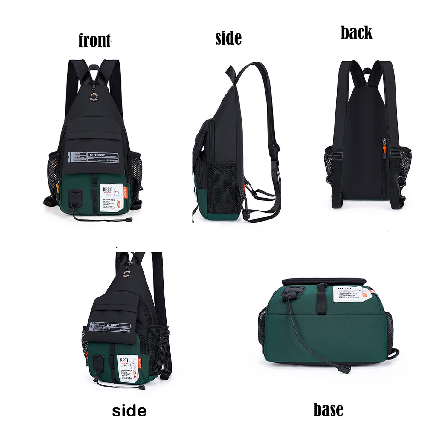 JENAGREEN Waterproof Sling Backpack Crossbody Shoulder Bag for Women Men, Crossbody Bag Casual Daypack Travel Hiking Adjustable Chest Bag