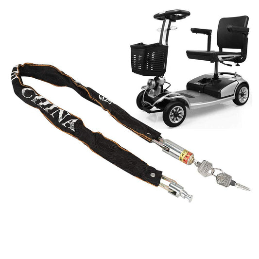 Anti Theft Motorcycle Mobility Scooter Chain Lock, BikeWheelchair Lock Copper Core Non Woven Cloth Cover 80cm Length