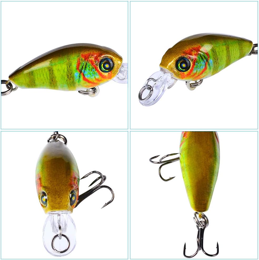 Mini Crankbait Fishing Lures Kits Swimbait Wobbler Hard Baits for Bass Trout Pike Freshwater and Saltwater 10pc-20pc/pack
