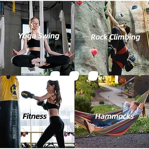 EZYA Carabiner Clips Heavy Duty 25KN/5600LB - 4.3" Large Caribiniers for Hammocks, Rigging, Gym, Yoga - Steel Caribeana