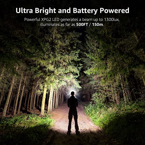 Lepro Waterproof LED Headlamp with 6 Modes, Black - Battery Not Included