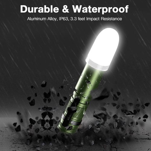 SIXRAY LED Flashlight 500 Lumens Small Pocket Flashlight with Clip, Strobe Mode, Lampshade for Camping Portable EDC Flash Light
