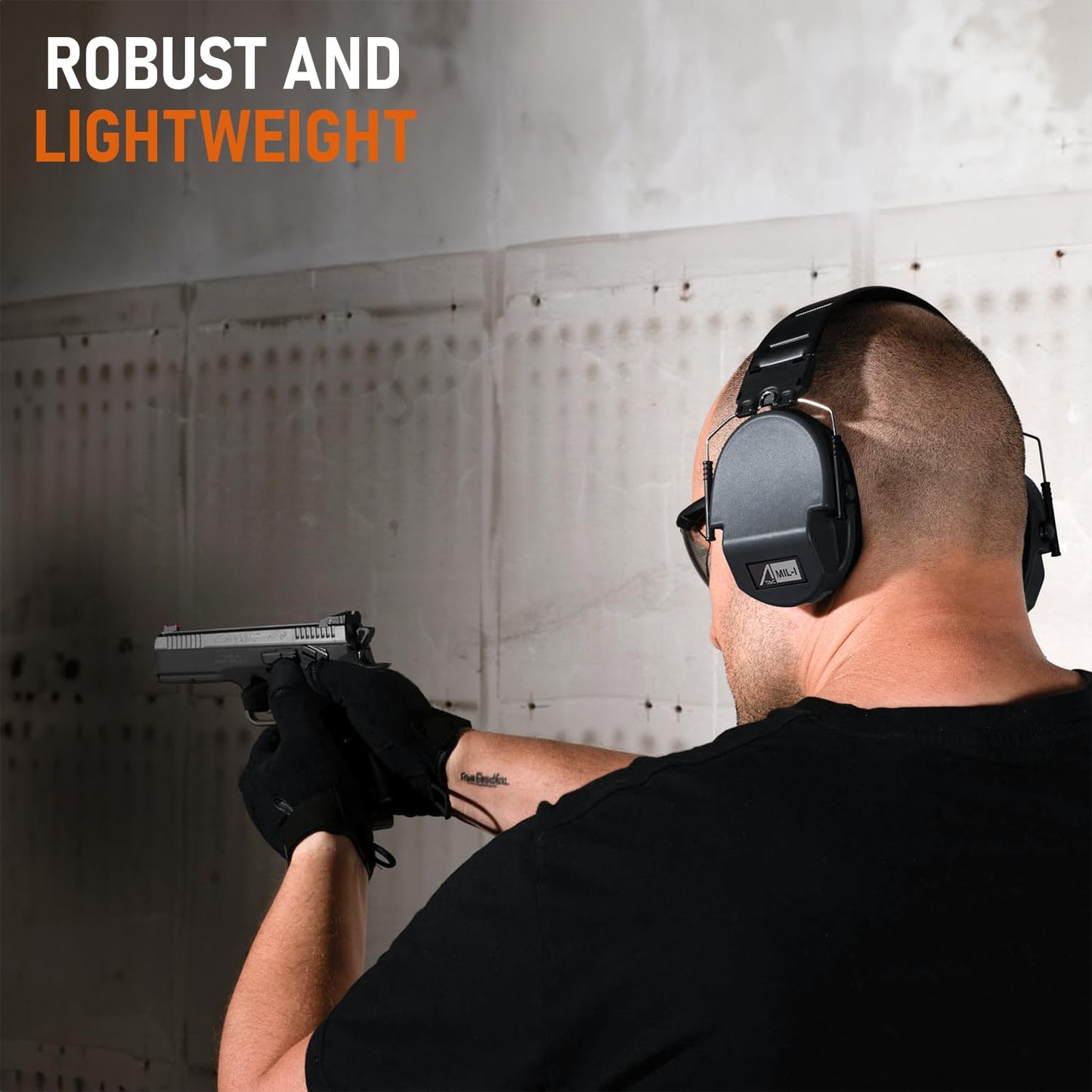 ACE Schakal MIL-I Ear Muffs - Hearing Protectors According to Military Standard for Hunting & Shooting - Tactical & Robust - Black