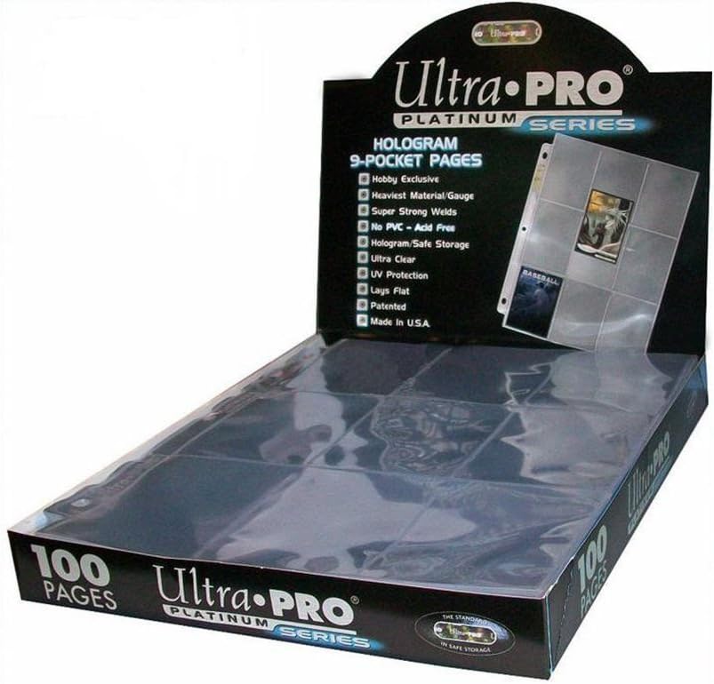 Ultra Pro 25 Platinum Storage Pages: Baseball & Other Sports Trading Cards Collecting Pages (Platinum Series 9-Pocket Pages), Clear