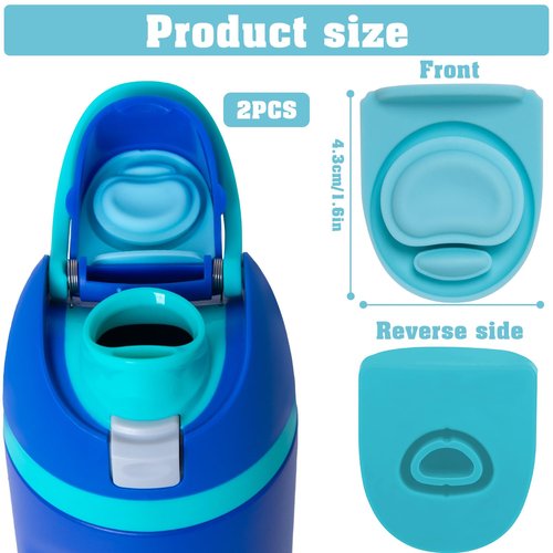 TIMEDIARY 2Pcs Replacement Stopper For Owala 19/24/32/40oz, Bottle Top Lid Gasket Compatible With Owala FreeSip Bottle Stopper Gasket For Picnics, Camping, Blue