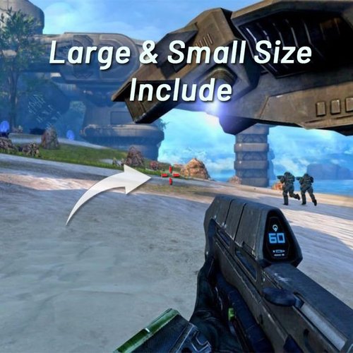 Transparent Clear FPS Aim Sight Assist Sticker - 2 Pack Games Fast Scope Monitor Decal No Scope TV Decal Shooting Target Stickers Decals for FPS Video Games TV Monitor and Mobile Phone (Dot + Cross)