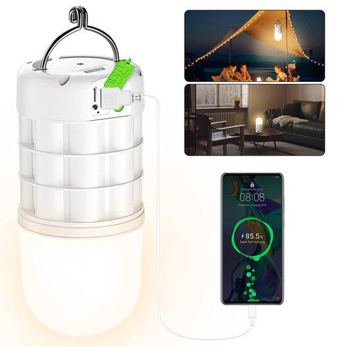 WONYO Rechargeable Lantern, 8000mAh 1320 LM Flashlight, 3 Light Modes & Stepless Dimmable, Emergency Camping/Home/Hiking/Power Outages (Warm Light)