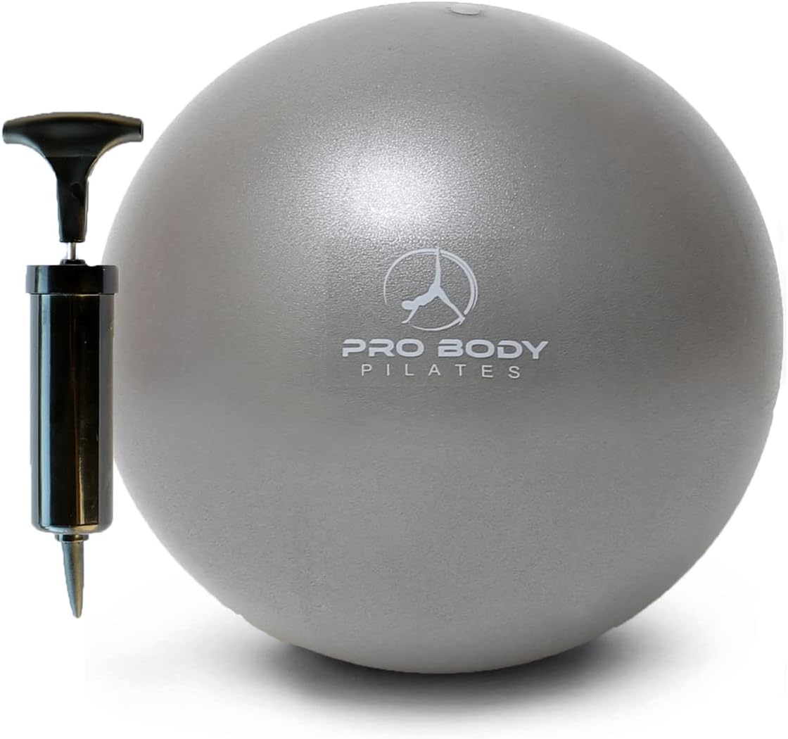 ProBody Pilates Small Exercise Ball with Pump - 9 Inch Workout Ball for Stability, Barre, Yoga, Core & Physical Therapy