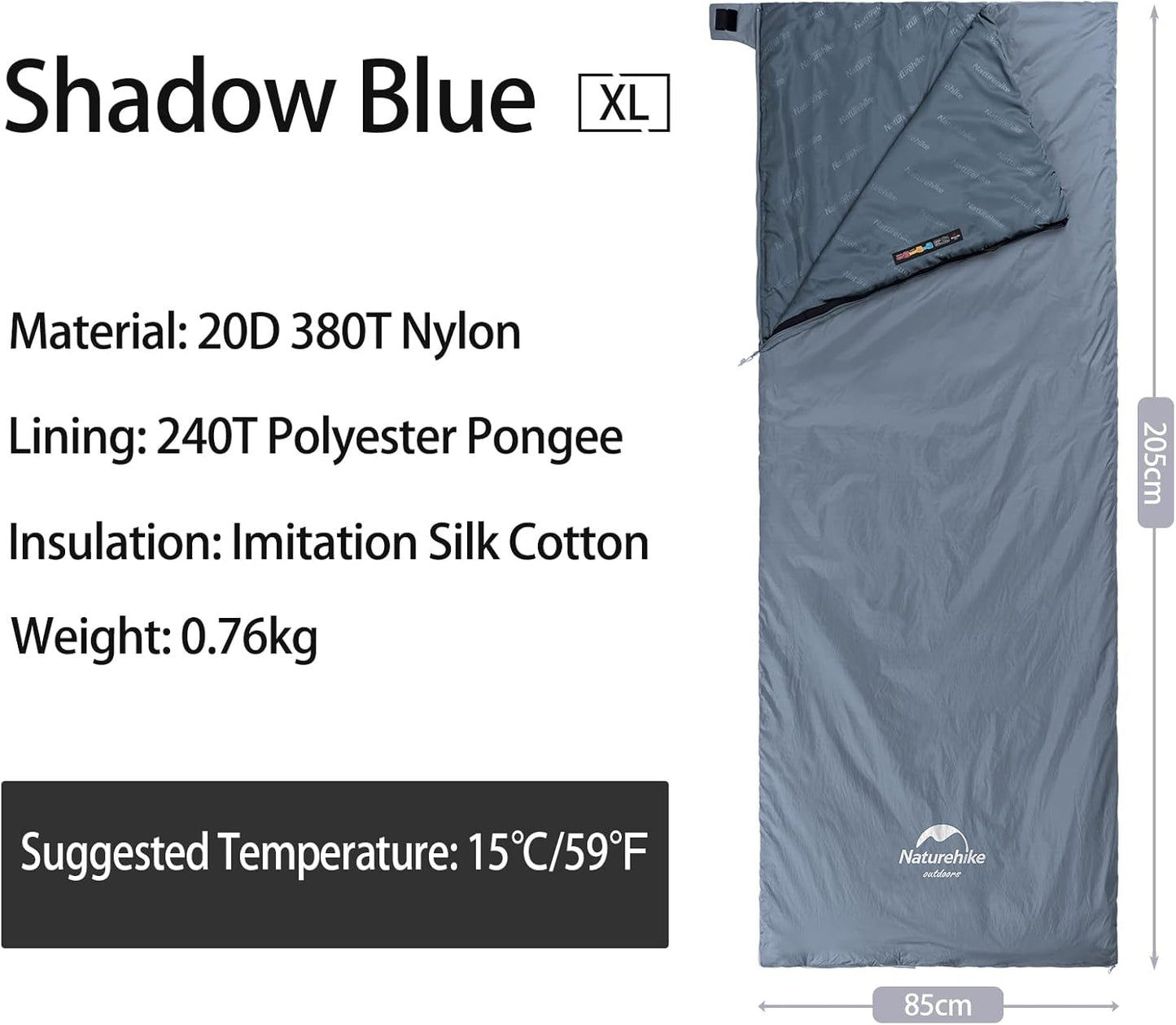 Naturehike Lightweight Compact Sleeping Bag, Envelope Ultralight Backpacking Sleeping Bag Portable, Waterproof, Comfort with Compression Sack for Cold&Warm, Camping, Traveling, Hiking
