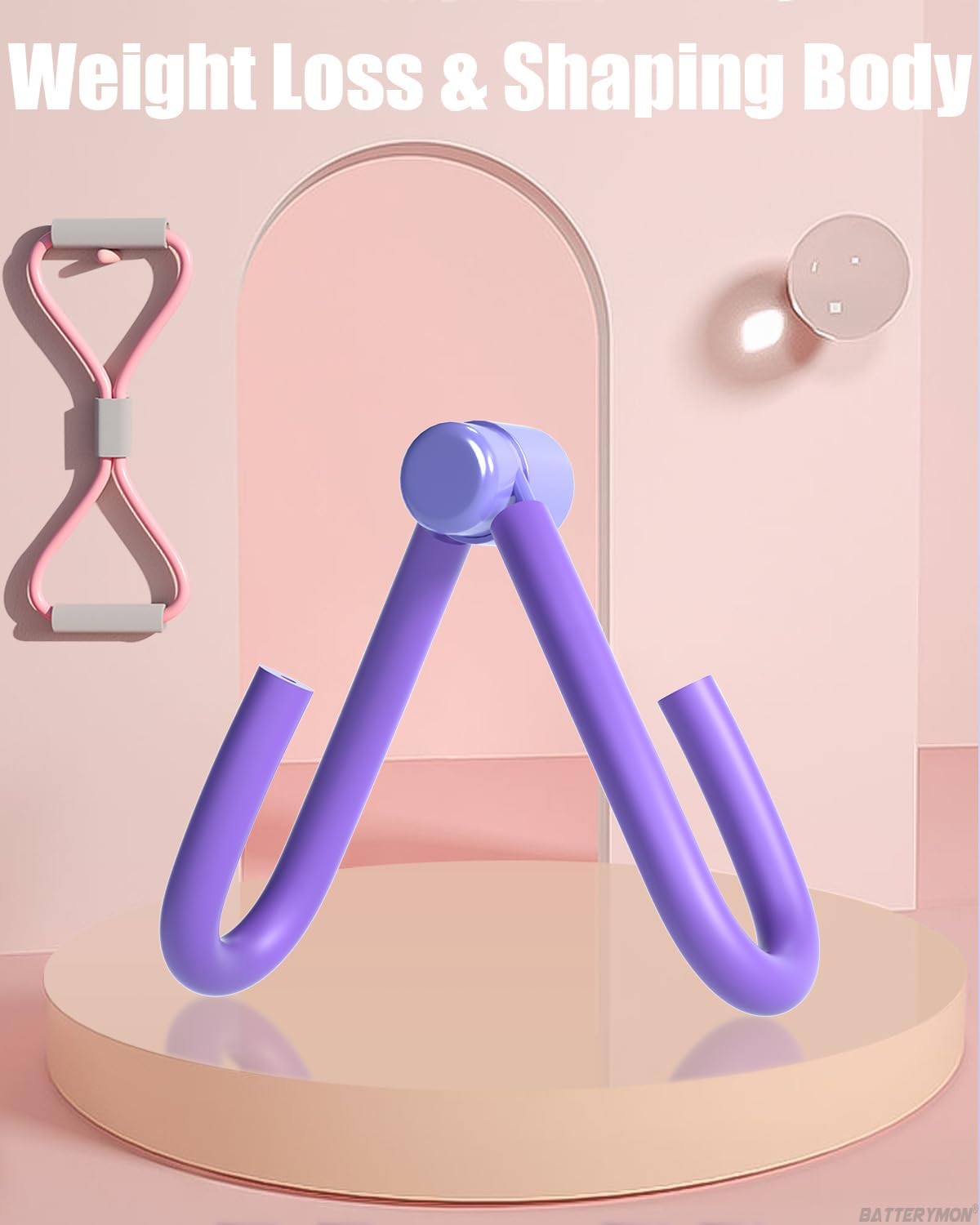 for Big-Size Thigh Muscle Fitness Exercise Equipment, Arm Leg Exerciser Pelvic Hip Trainer Inner Thigh Toner for Women Home Gym Yoga Workout Training, Including Resistance Band Figure-8