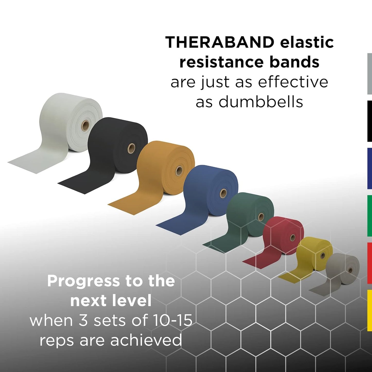 THERABAND Professional Latex Resistance Bands For Rehabilitation, Portable Fitness and Workout, Home Exercise, 5 Foot, Green, Heavy, Level 4, Individual Package