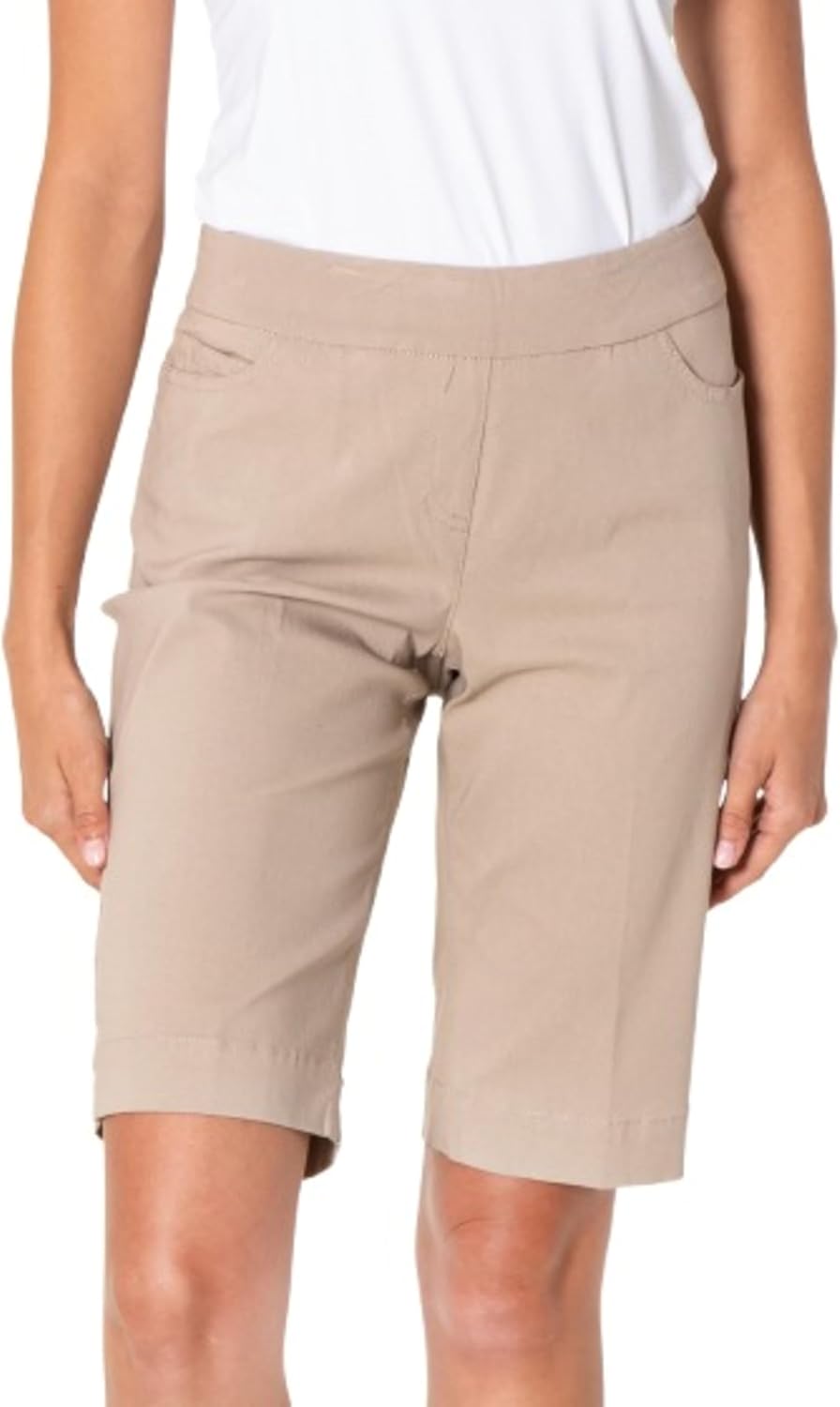 SLIM-SATION Women's Golf Wide Band Pull On Short with Real Pockets