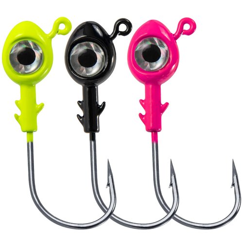 Dr.Fish 10 Pack Fishing Eyes Jigs 3D Eyes Trout Heads Bass Hook Saltwater Swimbait Jig Heads Freshwater Walleye Striper Walleye Striper 1/4oz Pink