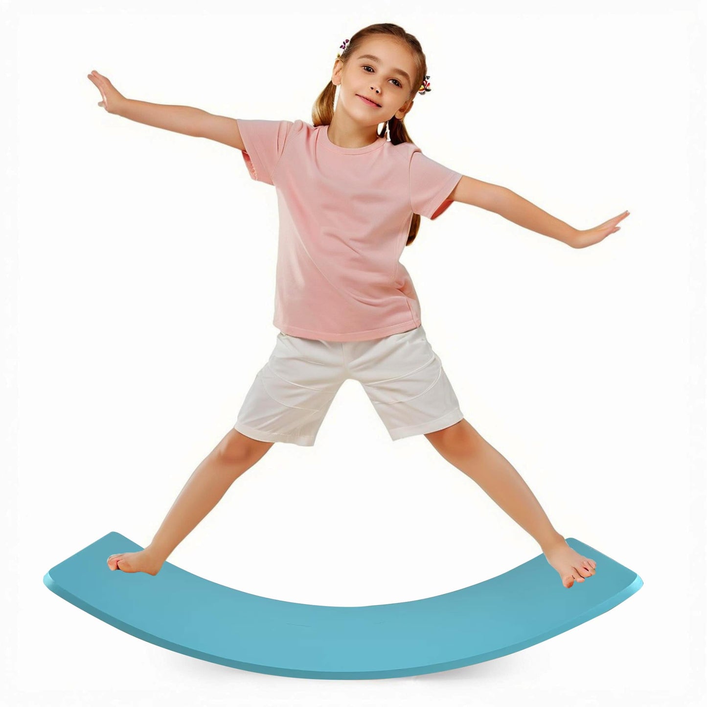 ARTAWEIN Cyan Wooden Balance Board | 33" Wobble Board for Kids | Montessori Learning Toy | Birthday Gift for 3-8 Year Olds | Durable & Safe | Supports Up to 480 Pounds | Endless Fun & Imagination