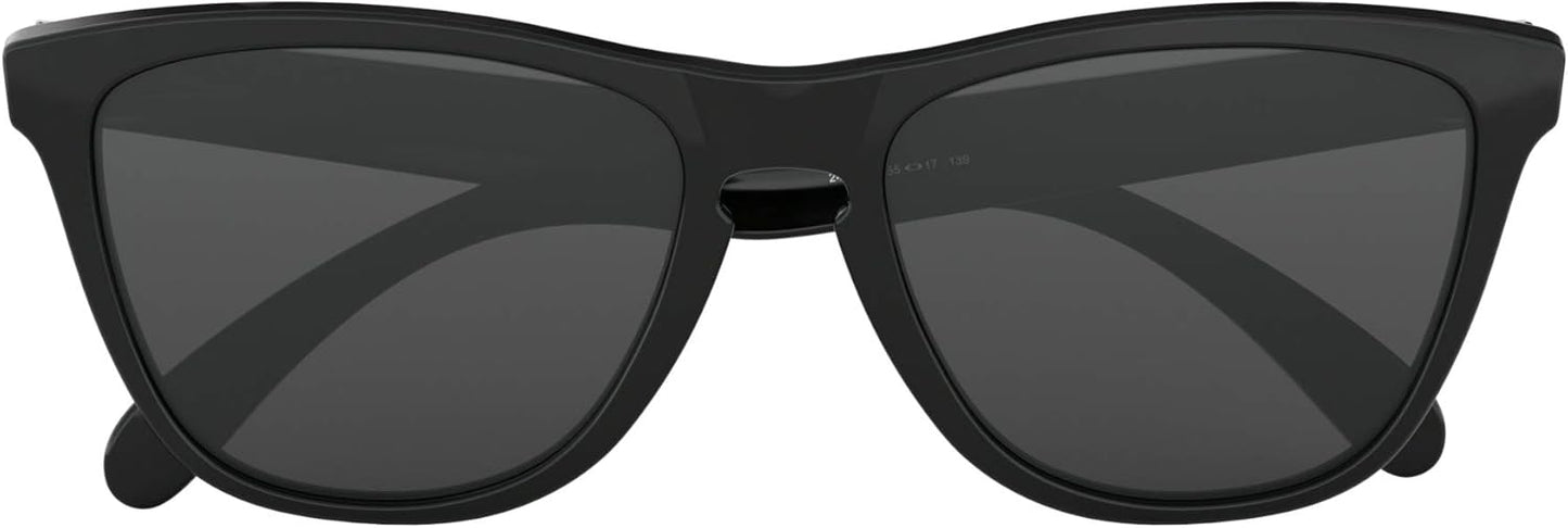 Oakley Frogskins Sunglasses 24-306 Polished Black & Crystal Grey 55mm - Authentic Style