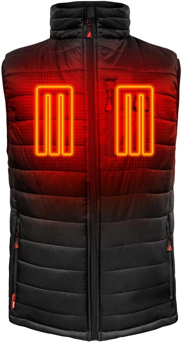 ActionHeat 5V Battery Heated Insulated Puffer Vest for Men – Heat Clothing, Tri-Zone Heating System Winter Outdoor