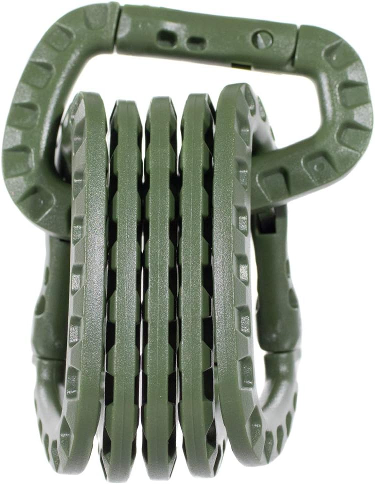 Tactical Carabiner Keychain 6 Pack - Durable Plastic Carabiners - Lightweight Spring Snap Gear - Utility Hooks for Backpacks, Buckles, Hanging Gear, and Outdoor Recreation