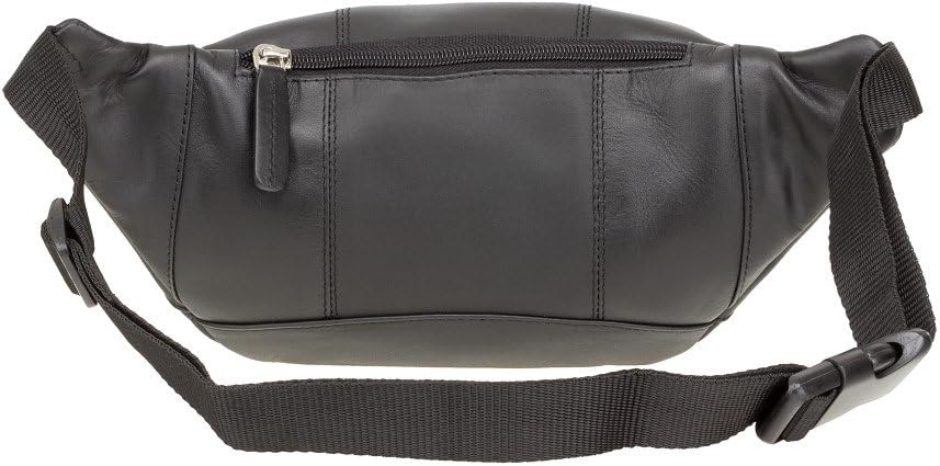 Visconti Classic Waist Pack/Pouch/Fanny Pak/Bumbag made of Genuine Quality Leather (Black)