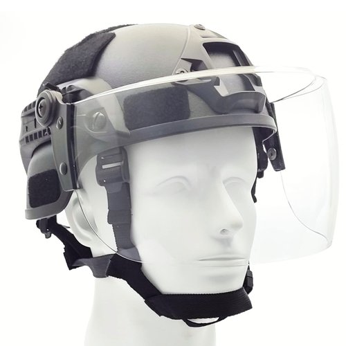 Tactical ACH Airsoft Helmet with Full Face Clear Visor Protective Guard MICH 2000 Mode for Paintball Outdoor CS Wargame (Black)