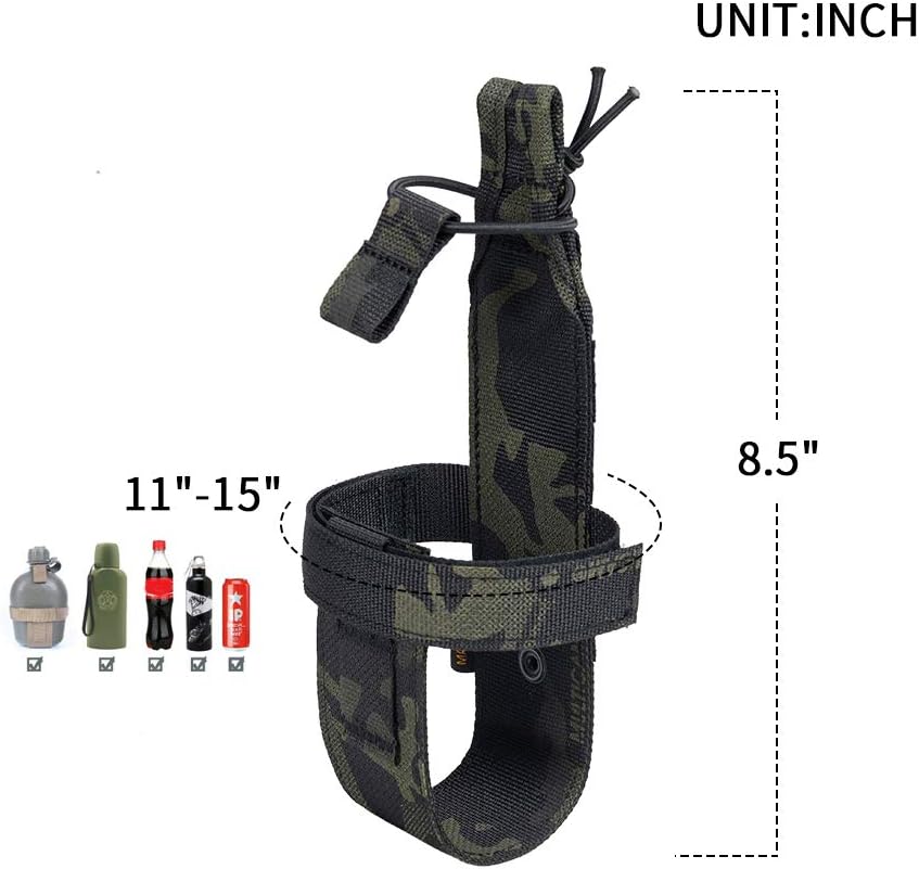EXCELLENT ELITE SPANKER Tactical Military Portable Belt Bottle Holder Pouch Molle Adjust EDC Water Bottle Carrier for Hunting Walking Running Traveling